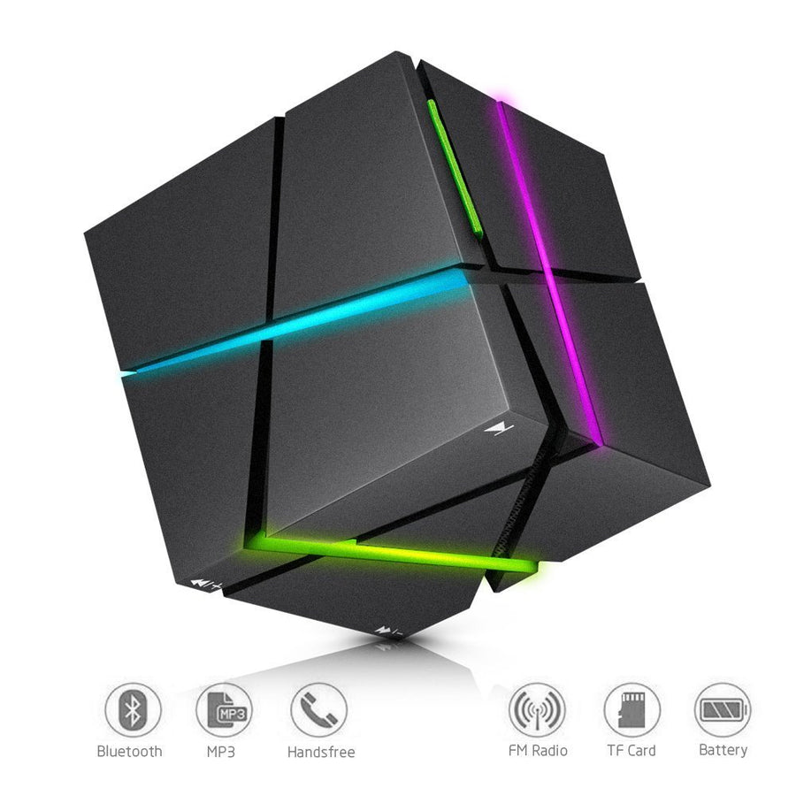 Colorful LED LightHand Free Outdoor Cube Stereo Music Player