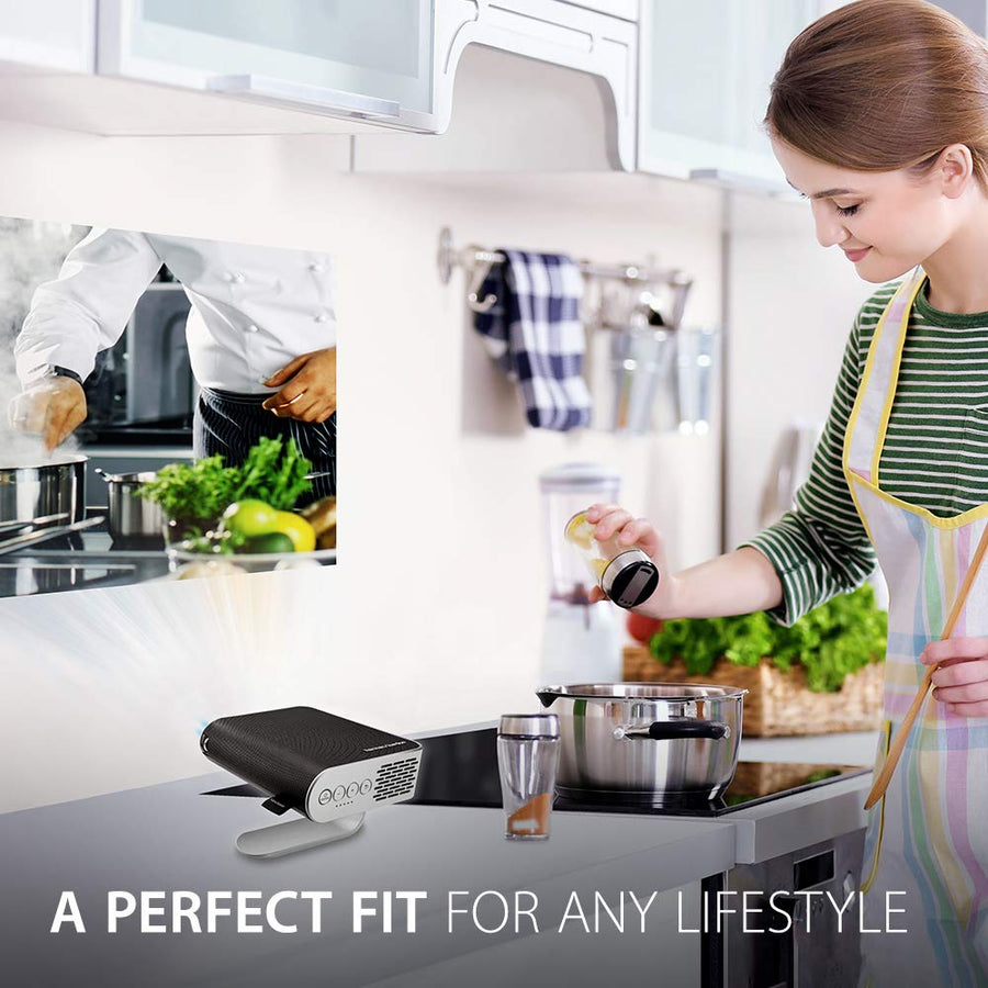 Portable Smart Wi-Fi Projector with Dual Bluetooth Speakers