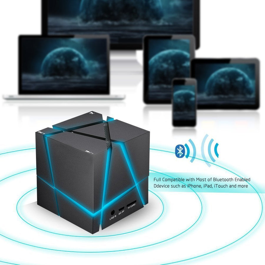 Colorful LED LightHand Free Outdoor Cube Stereo Music Player