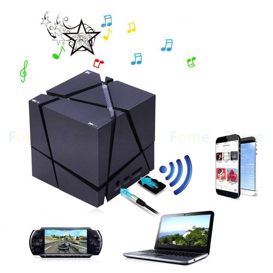 Colorful LED LightHand Free Outdoor Cube Stereo Music Player