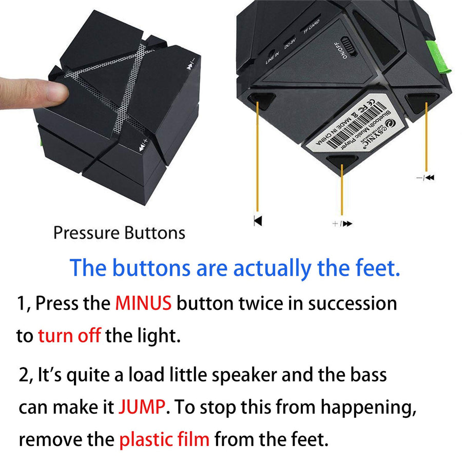 Colorful LED LightHand Free Outdoor Cube Stereo Music Player