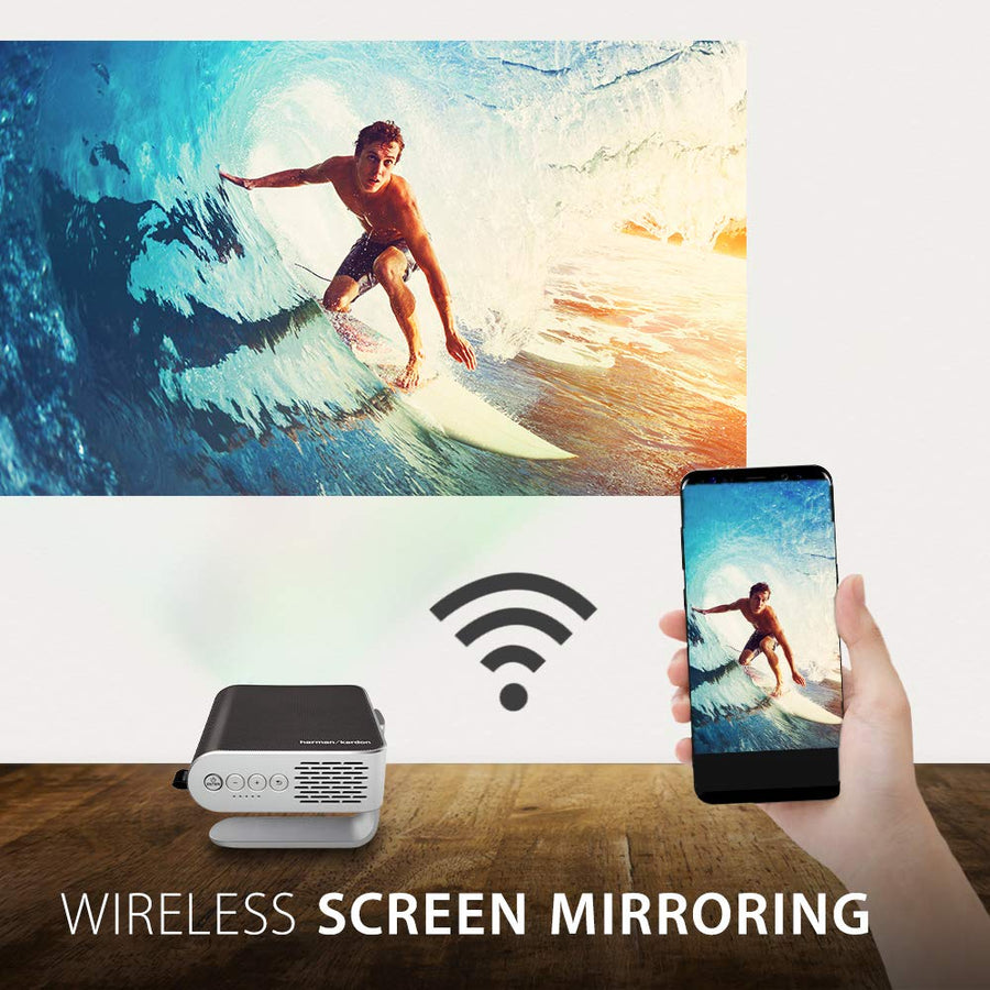 Portable Smart Wi-Fi Projector with Dual Bluetooth Speakers