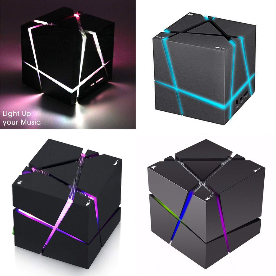 Colorful LED LightHand Free Outdoor Cube Stereo Music Player