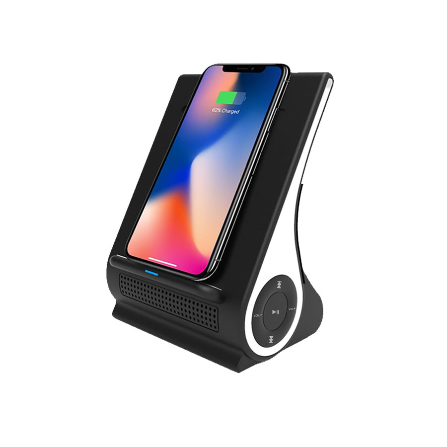 Qi Wireless Charging Sound Hub with Bluetooth Speaker (Black)