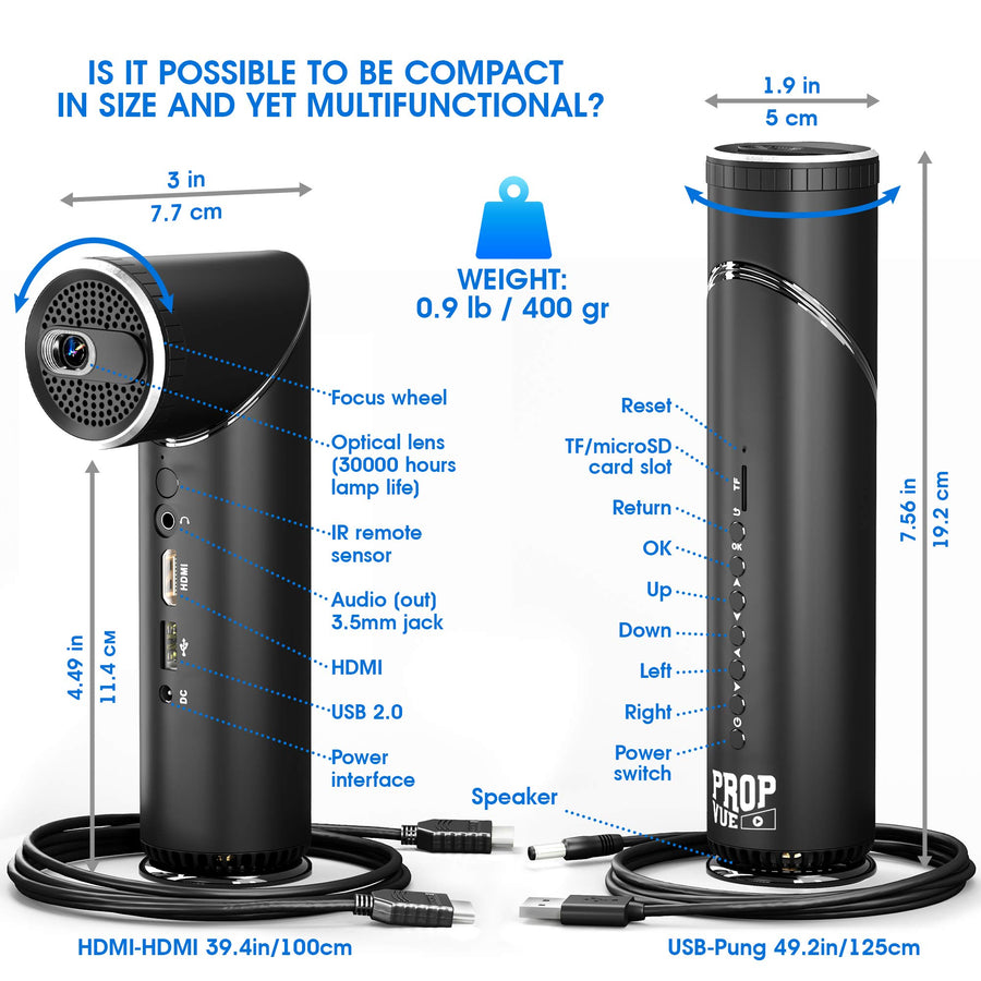 Portable Smart Projector with Speaker