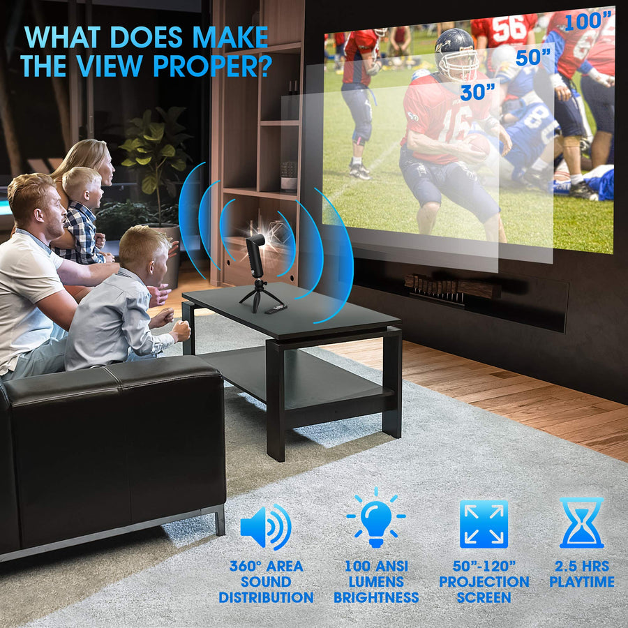 Portable Smart Projector with Speaker