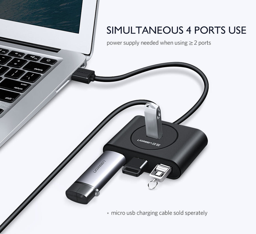 USB 3.0 Multi Hub Splitter with Micro Charge for MacBook