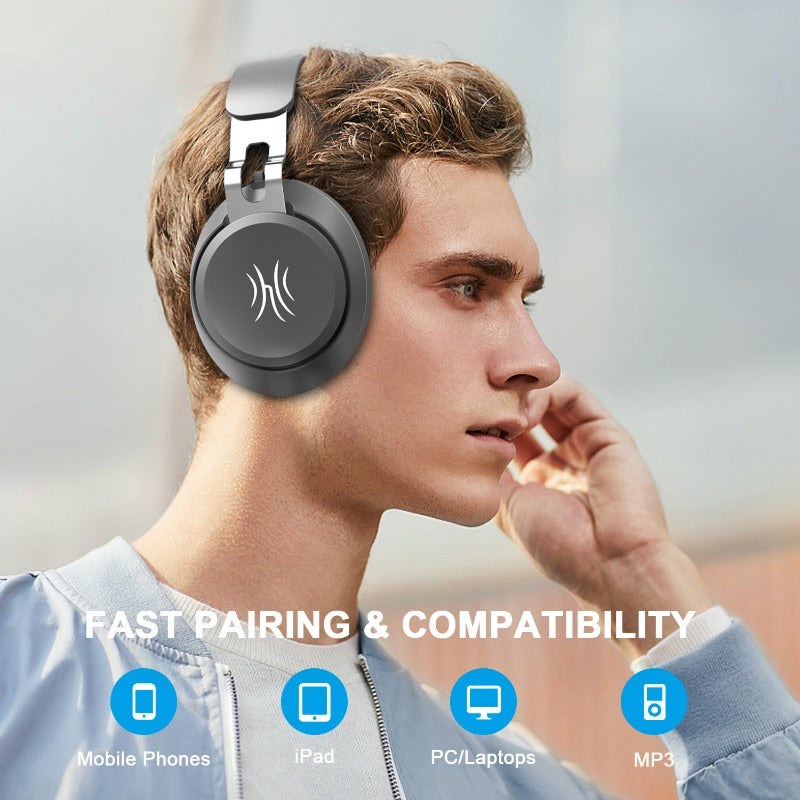 5.0 Stereo Bluetooth Headphones With Mic