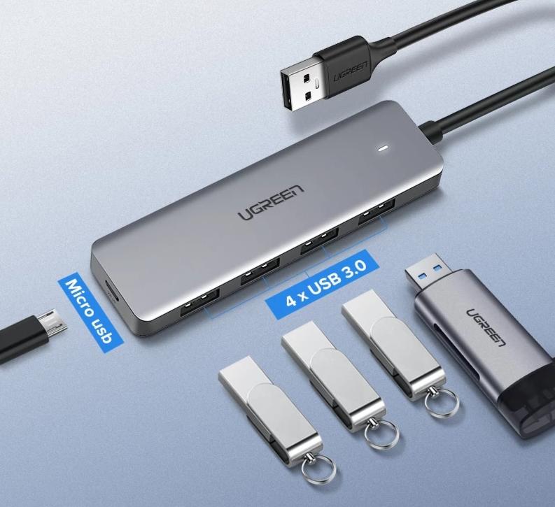 USB 3.0 Multi Hub Splitter with Micro Charge for MacBook