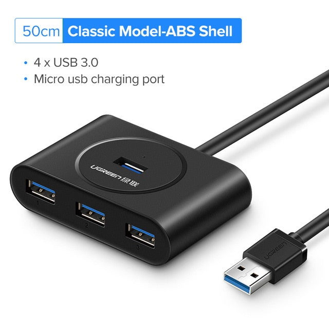 USB 3.0 Multi Hub Splitter with Micro Charge for MacBook
